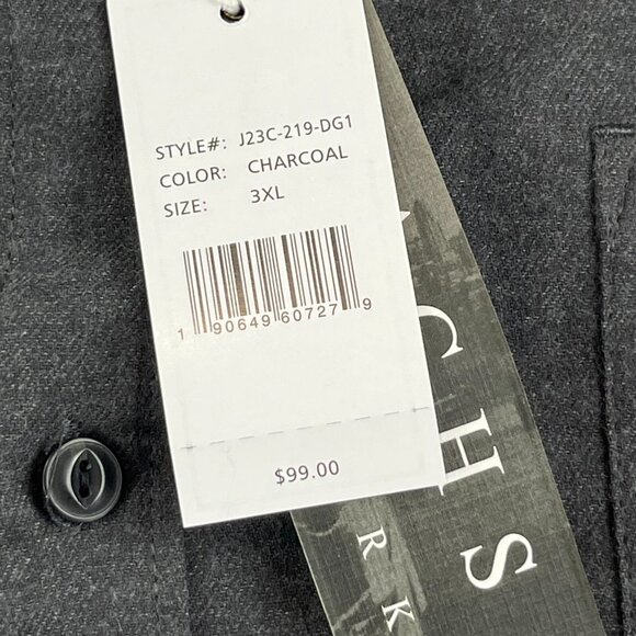 NWT Jachs New York Button-Up Shirt Men 3XL Charcol Gray Tribeca, NY J23C-219-DG1 - Picture 4 of 10